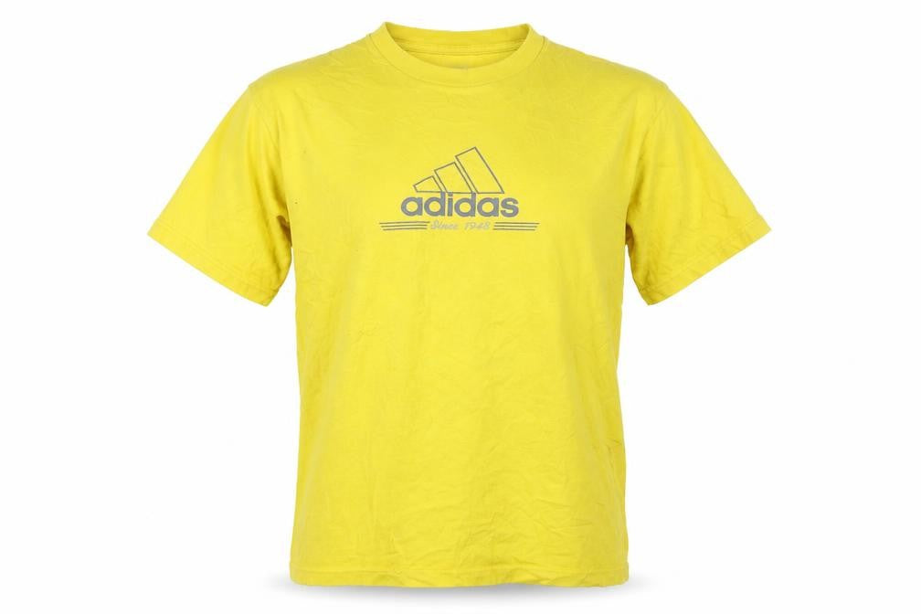 Front view of Adidas Men’s Yellow S T-Shirt Cotton