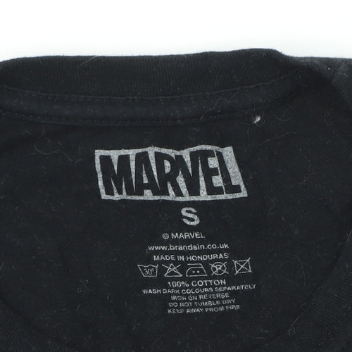 Marvel Men's Black Spider-Man Graphic T-Shirt, Size S