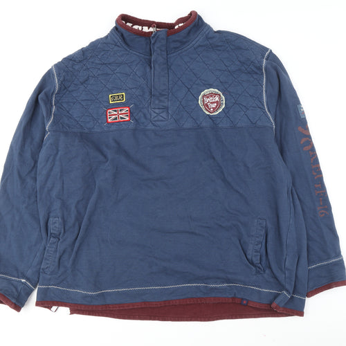 Joe Browns Men's Blue Quilted 3XL Sweatshirt