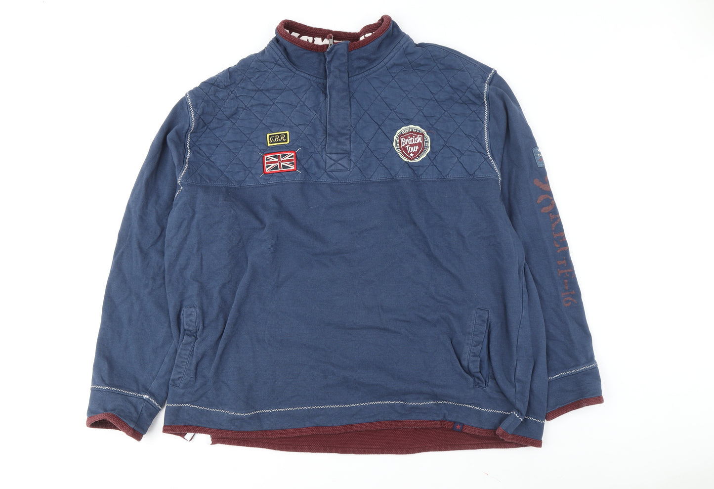Joe Browns Men's Blue Quilted 3XL Sweatshirt
