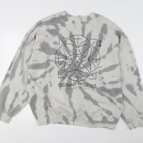 Urban Outfitters Grey Tie-Dye Sweatshirt, Unisex L