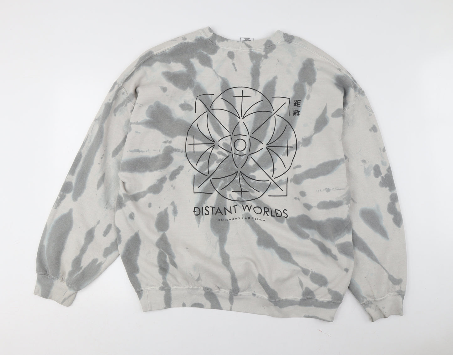 Urban Outfitters Grey Tie-Dye Sweatshirt, Unisex L