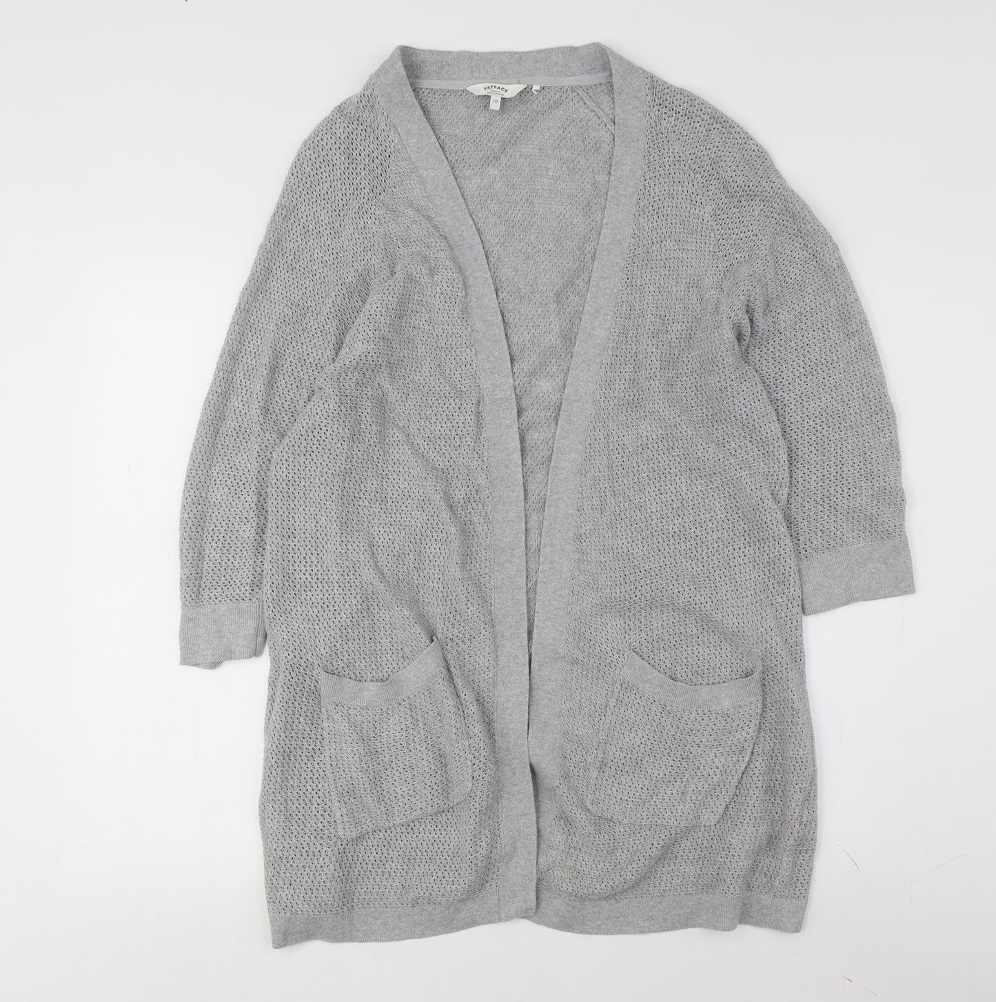 FatFace Women's Grey Open Cardigan Size 10
