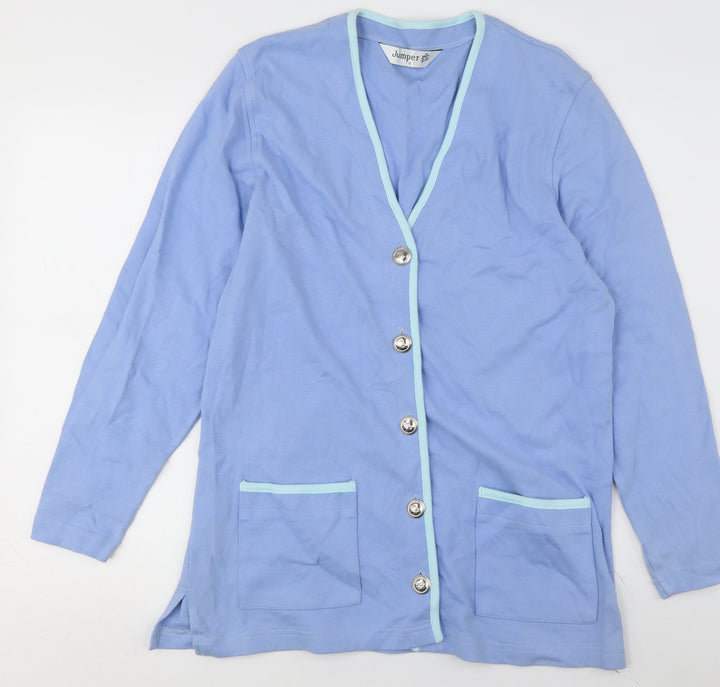 Jumper Women's Blue V-Neck Cardigan Size S