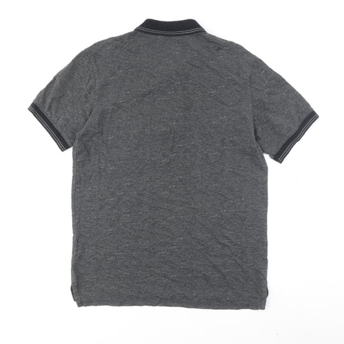 GUESS Men's Grey Short Sleeve Polo Shirt Size M