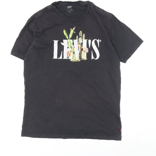 Levi's Unisex Black Basic Cotton Crew Neck T-Shirt L