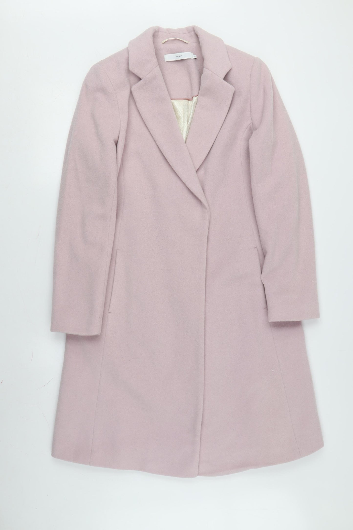 John Lewis Women's Pink Wool Blend Overcoat Size 10