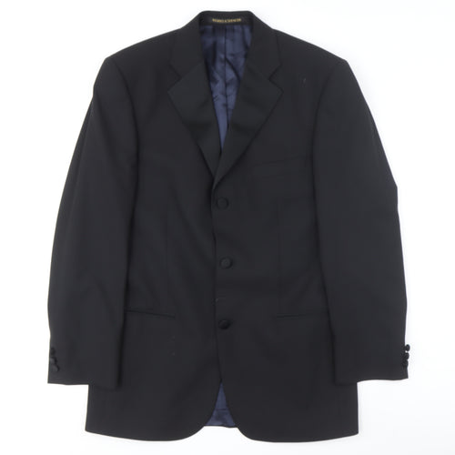 Marks and Spencer Men's Black Mid-Length Suit Jacket 38R