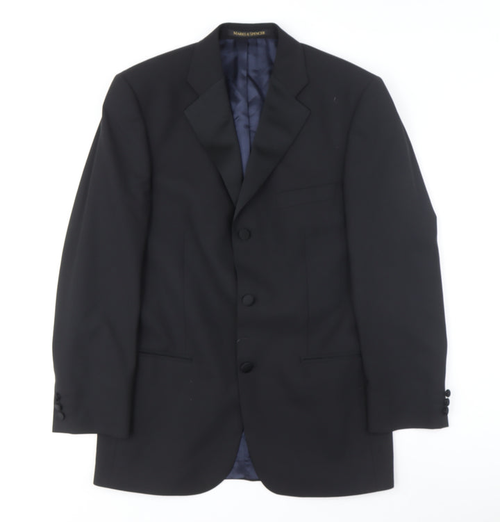 Marks and Spencer Men's Black Mid-Length Suit Jacket 38R