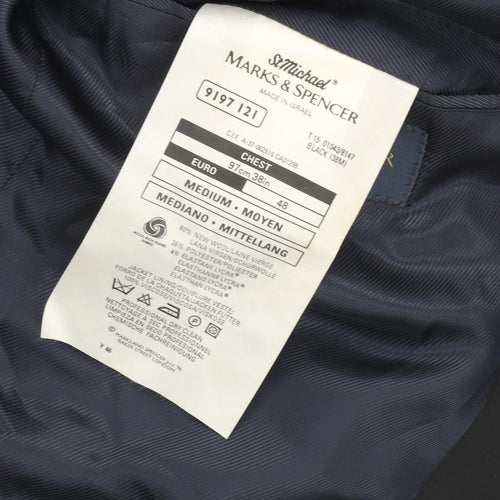 Marks and Spencer Men's Black Mid-Length Suit Jacket 38R