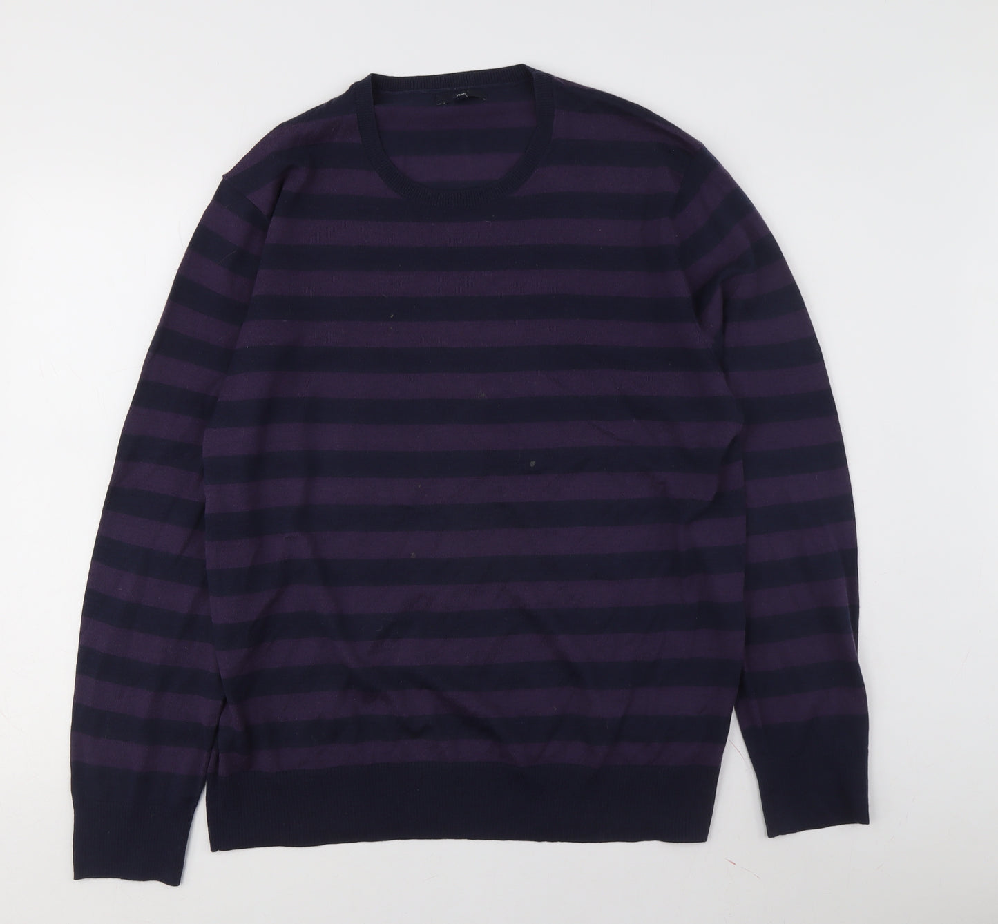 Gap Men’s Blue Striped XL Cotton Pullover Jumper