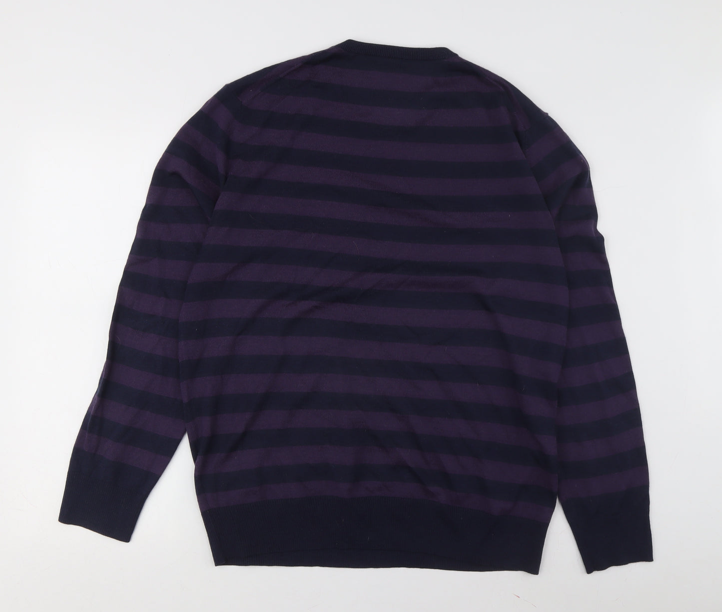 Gap Men’s Blue Striped XL Cotton Pullover Jumper