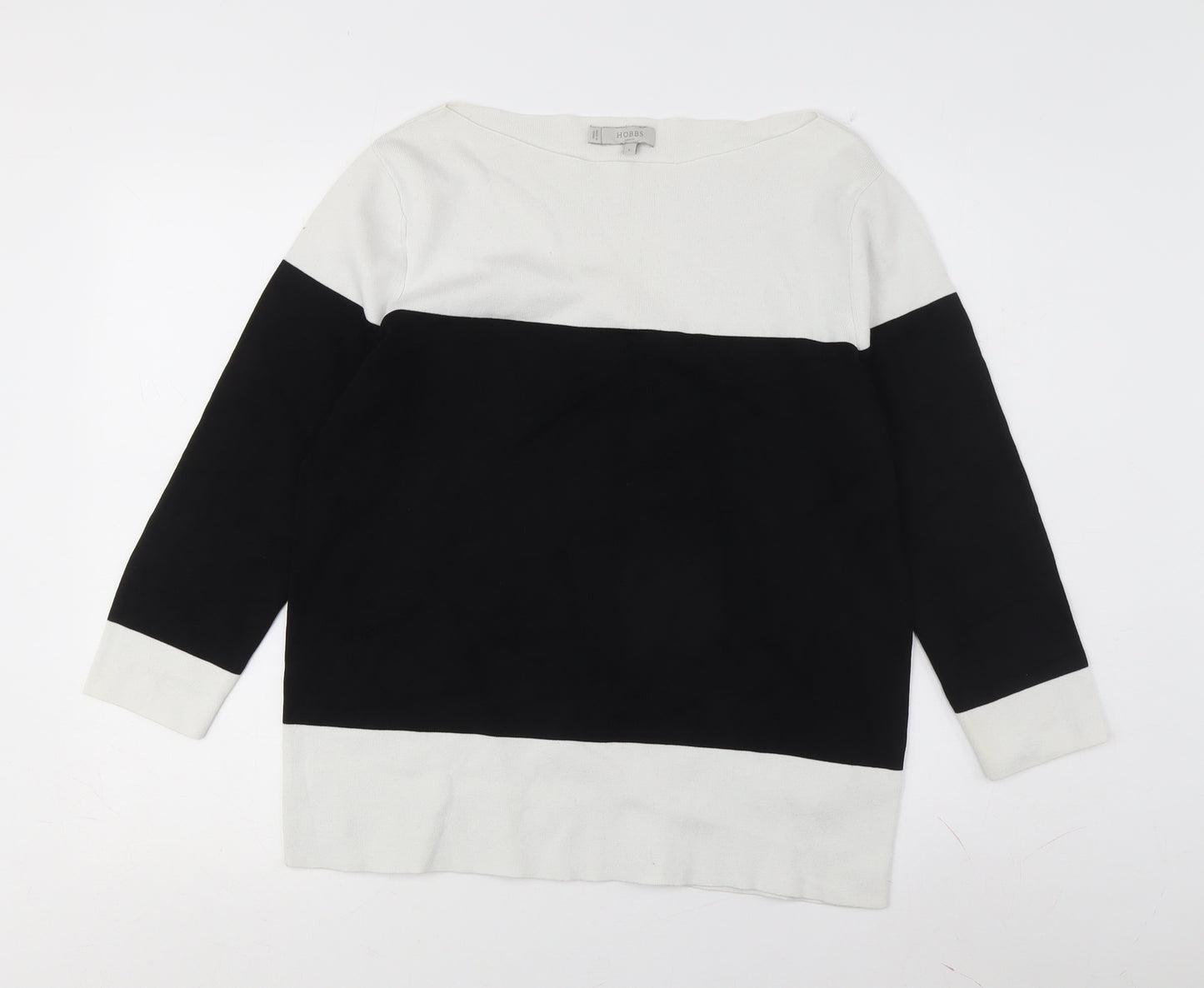 Hobbs Women's Black and White Pullover Jumper L