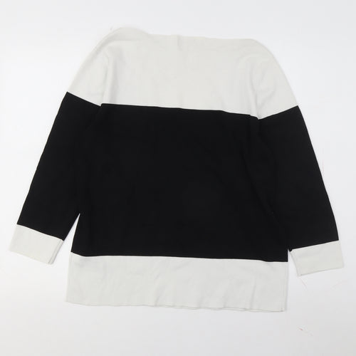 Hobbs Women's Black and White Pullover Jumper L