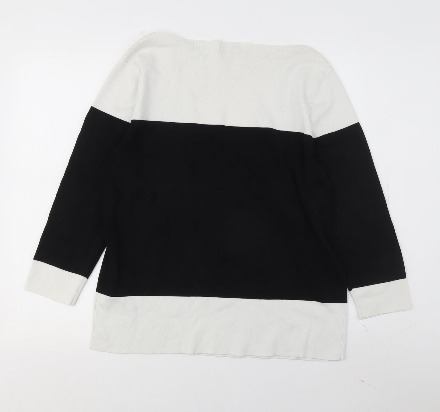 Hobbs Women's Black and White Pullover Jumper L