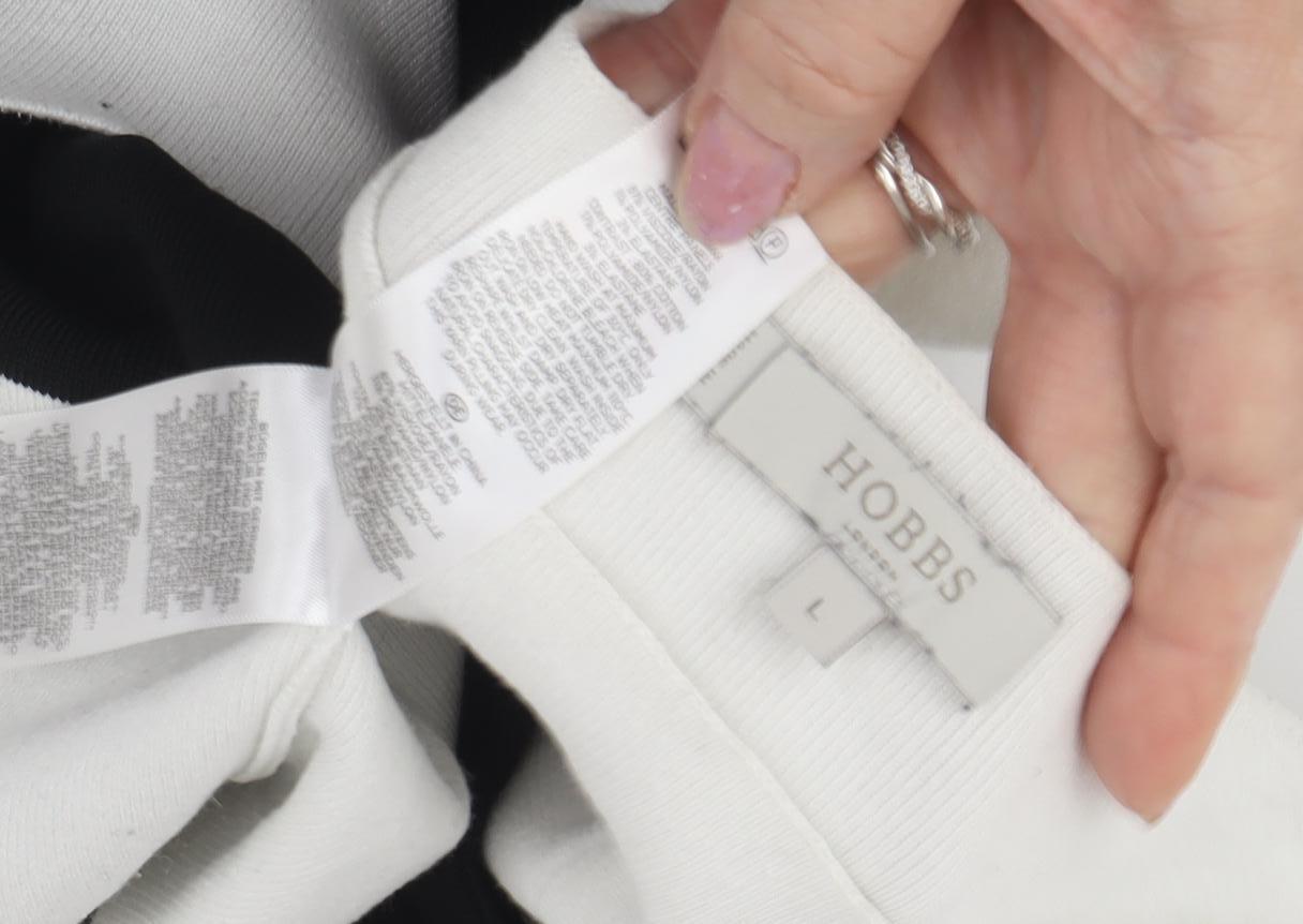 Hobbs Women's Black and White Pullover Jumper L