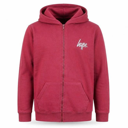 Hype Boys Red Full Zip Hoodie - 16 Years, Logo Accent