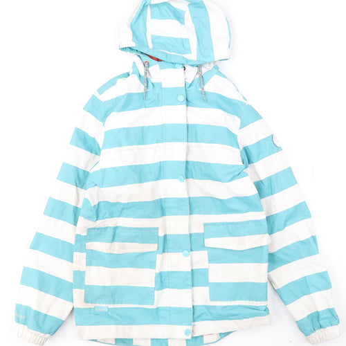 Regatta Girls Blue Striped Parka Jacket 11-12 Years
