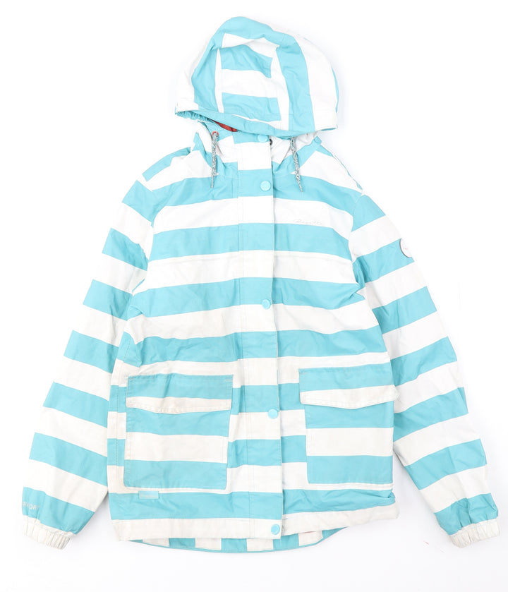 Regatta Girls Blue Striped Parka Jacket 11-12 Years