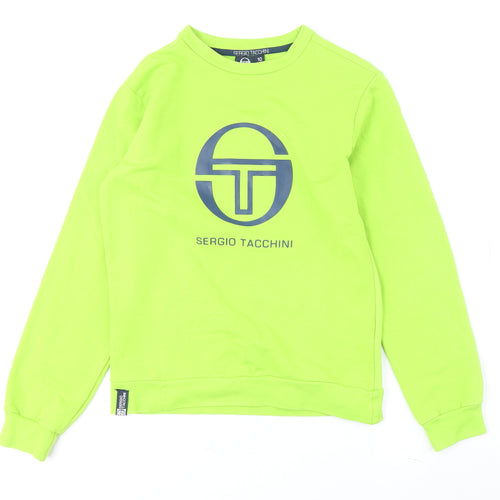 Sergio Tacchini Boys Green Logo Pullover Sweatshirt Size 10