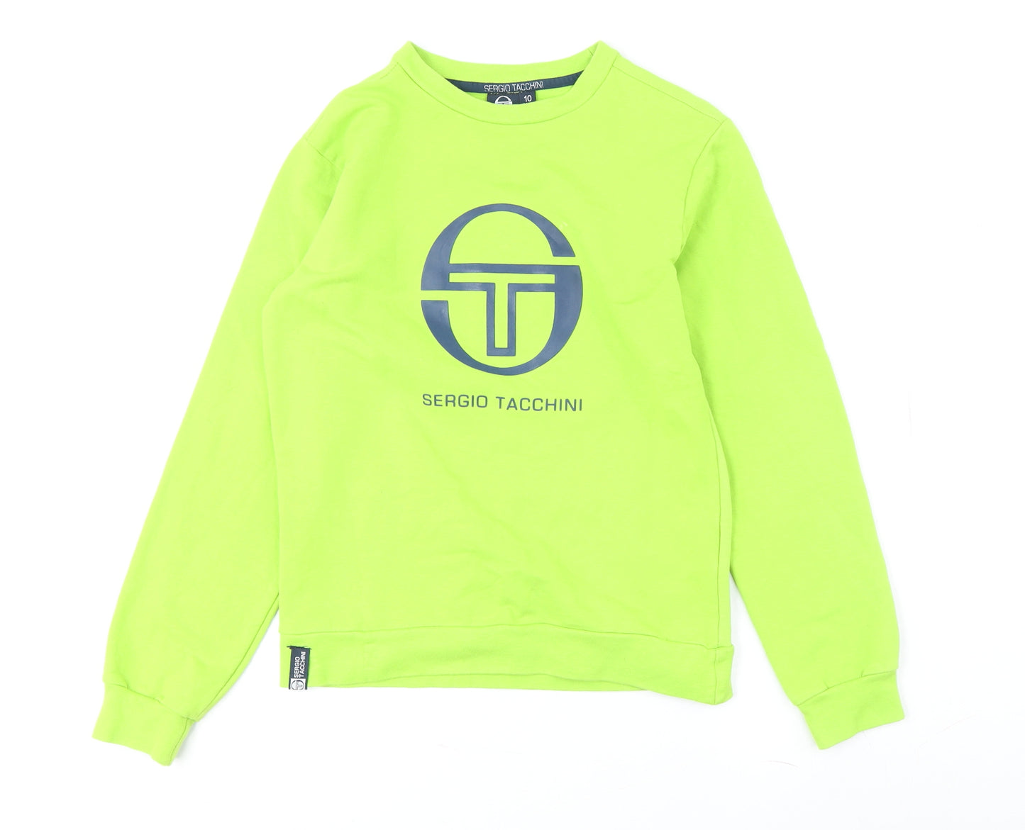 Sergio Tacchini Boys Green Logo Pullover Sweatshirt Size 10