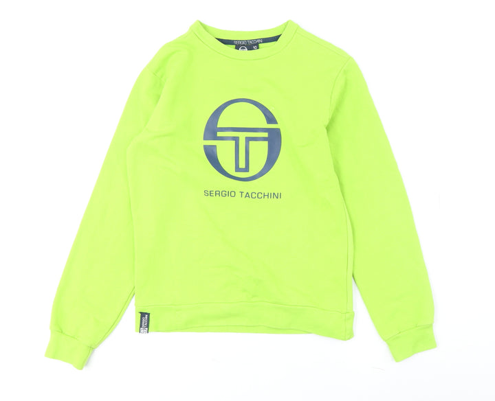 Sergio Tacchini Boys Green Logo Pullover Sweatshirt Size 10