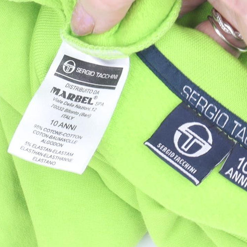 Sergio Tacchini Boys Green Logo Pullover Sweatshirt Size 10