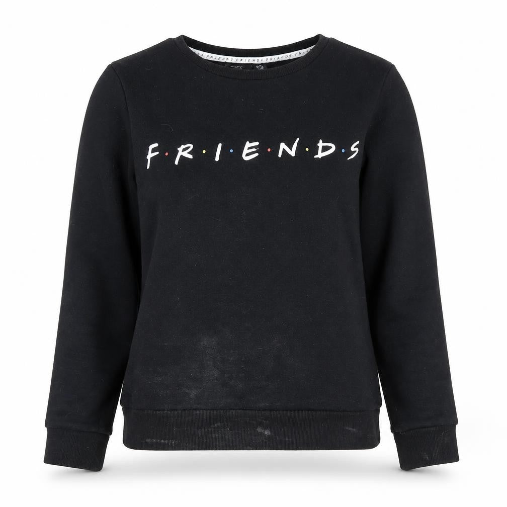 Front view of Friends unisex black xs pullover sweatshirt