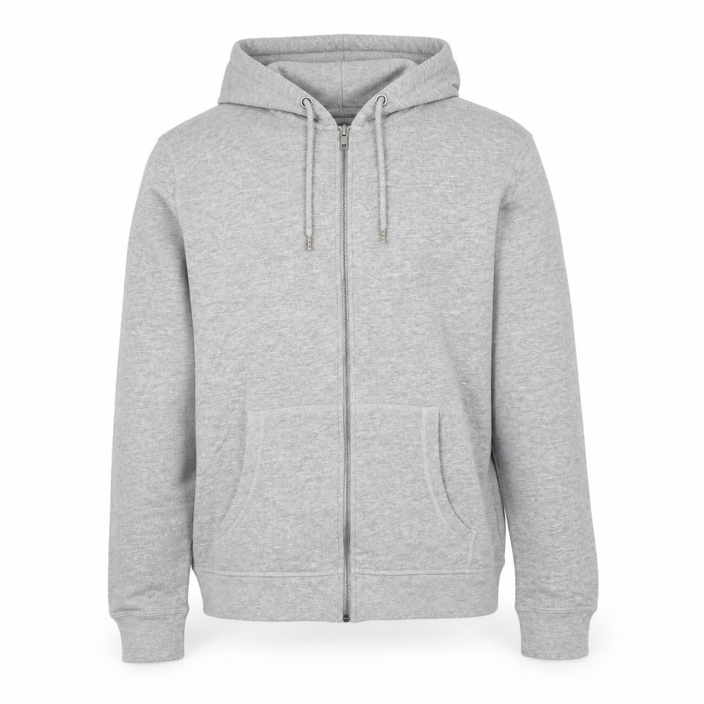Front view of Red Herring Men's Grey Zip Hoodie - Small