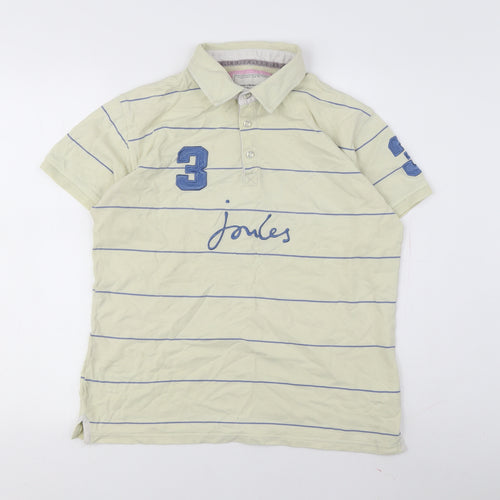 Joules Women's Beige Polo Shirt, Size 16, Striped