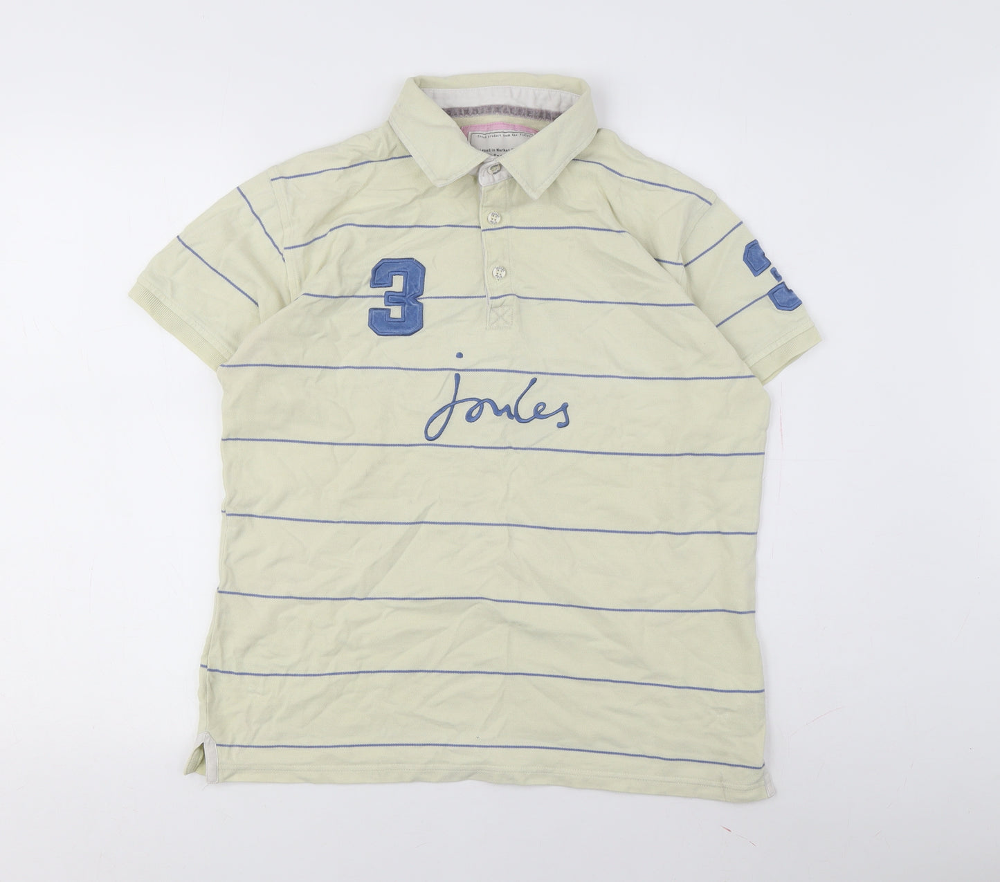 Joules Women's Beige Polo Shirt, Size 16, Striped