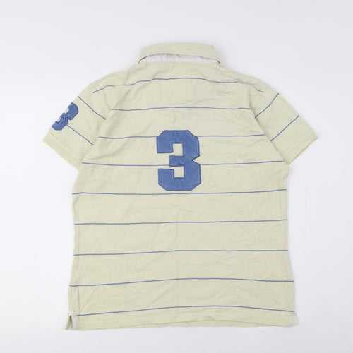 Joules Women's Beige Polo Shirt, Size 16, Striped