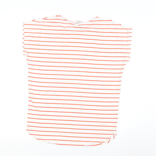 ICHI Women's White Striped T-Shirt, XS, Summer Style