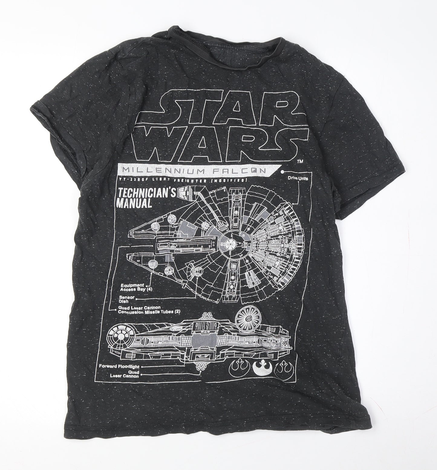 Star Wars Unisex Black T-Shirt S Millennium Falcon