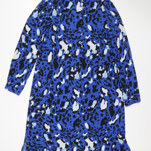 Vanessa Zani Women's Blue Animal Print Shift Dress XL