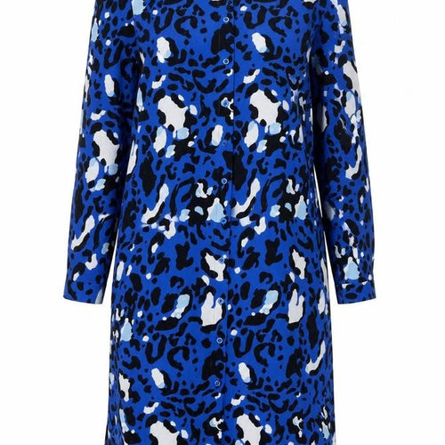 Vanessa Zani Women's Blue Animal Print Shift Dress XL