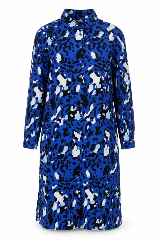 Vanessa Zani Women's Blue Animal Print Shift Dress XL
