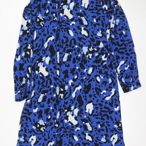 Vanessa Zani Women's Blue Animal Print Shift Dress XL