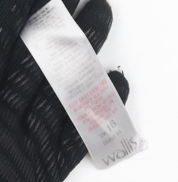 Wallis Women's Black Polka Dot A-Line Dress Size 16