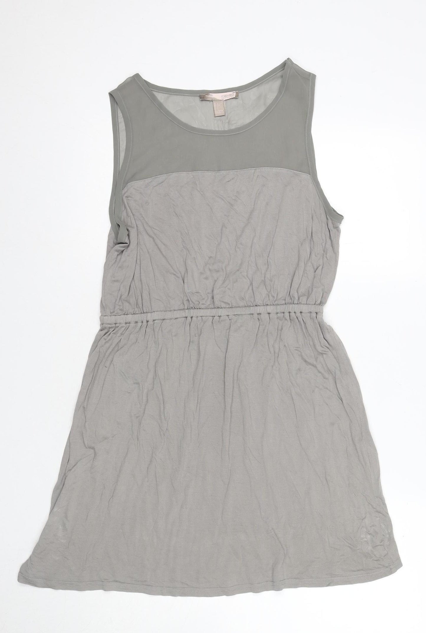 Forever 21 Women's Grey Tank Dress, Size 10, Scoop Neck