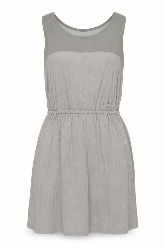 Front view of Forever 21 Women's Grey Tank Dress, size 10, Scoop Neck