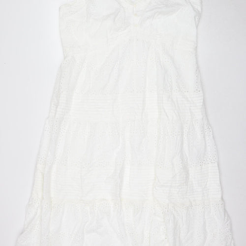 White Sleeveless Cotton Dress Marks and Spencer