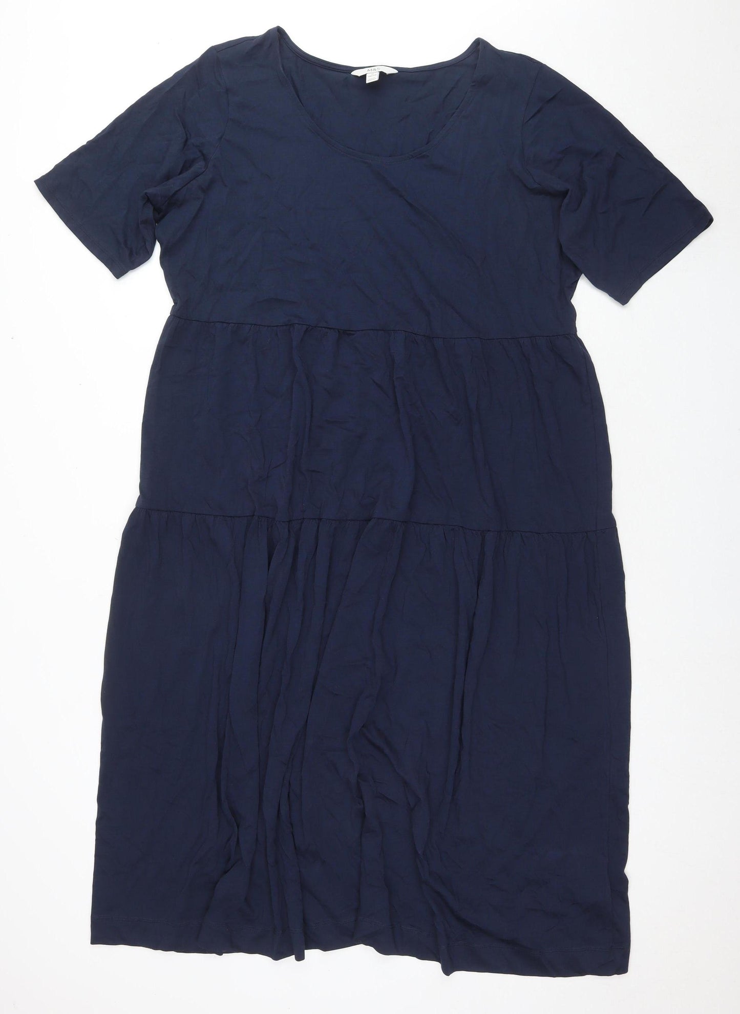 Marks and Spencer Women's Blue Canvas Dress Size 20