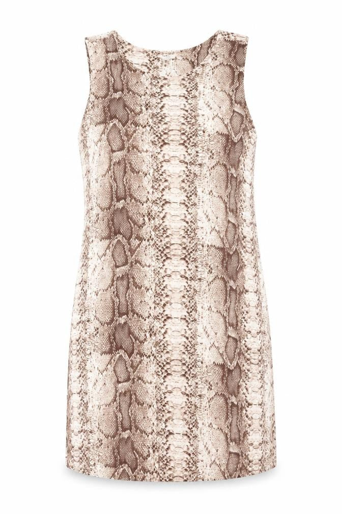 Bar III Women's Brown Animal Print Shift Dress Size 16