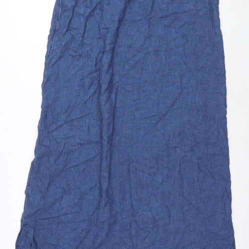 Marks and Spencer Blue Linen Women's Shift Dress Size 12
