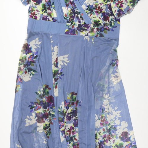 Scarlett & Jo Women's Blue Floral Wrap Dress Size 30