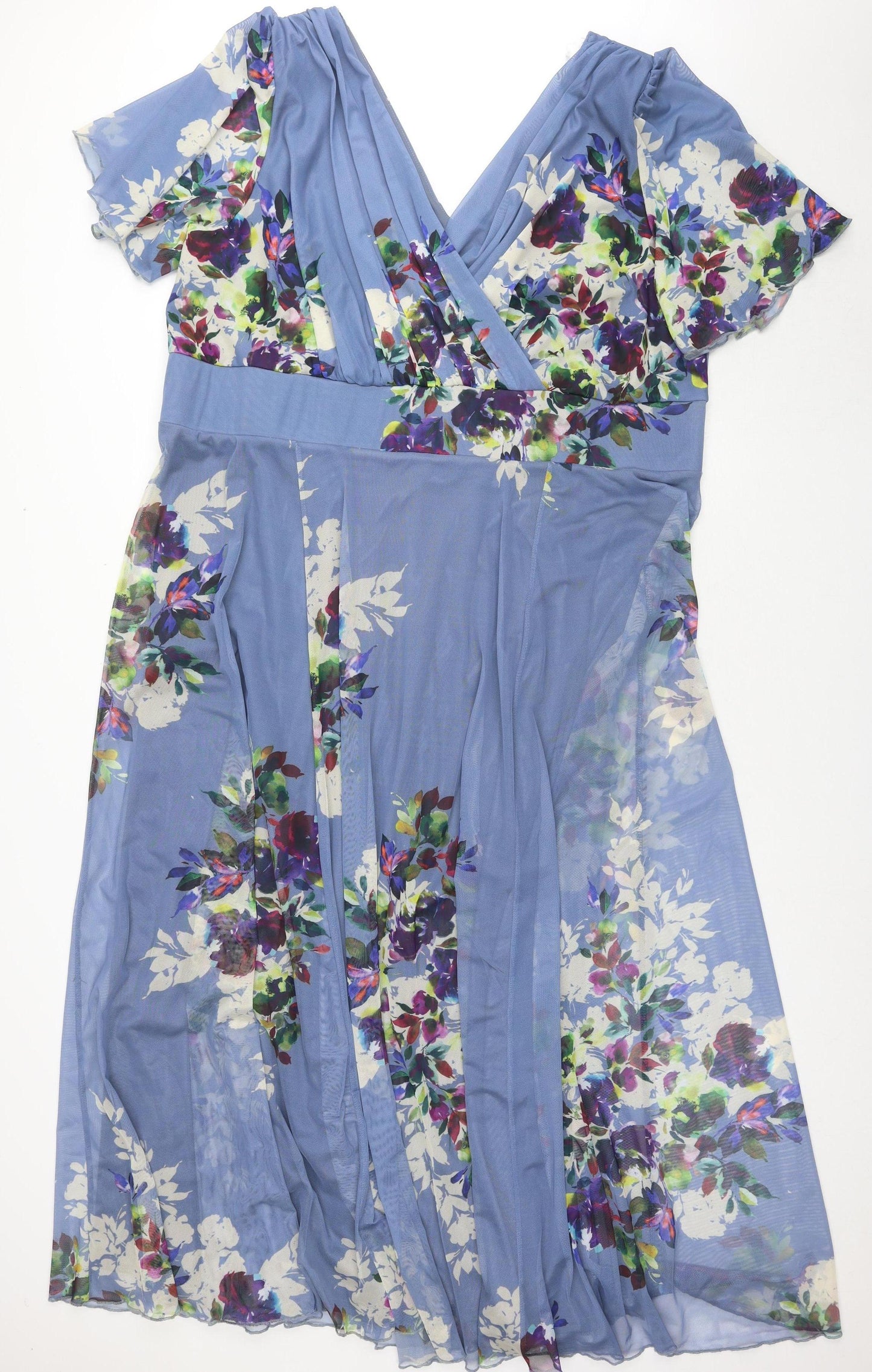 Scarlett & Jo Women's Blue Floral Wrap Dress Size 30