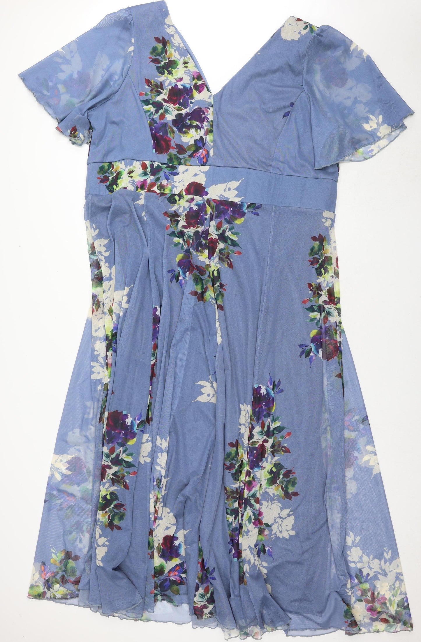 Scarlett & Jo Women's Blue Floral Wrap Dress Size 30