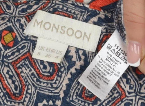 NOOSNOO Women's Multicoloured Geometric Shift Dress Size 8