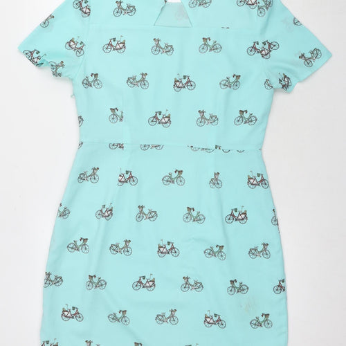 Sugarhill Boutique Women's Blue Bicycle Shift Dress Size 14